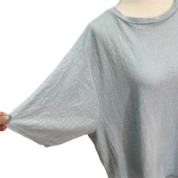 topshop💙boyfriend T-Shirt Light Blue Flower Embossed Size M/L - Picture 6 of 9